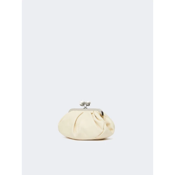 Max Mara Prati Small Sheepskin Pasticcino Bag in Ivory | Clutch Bags | Coveti