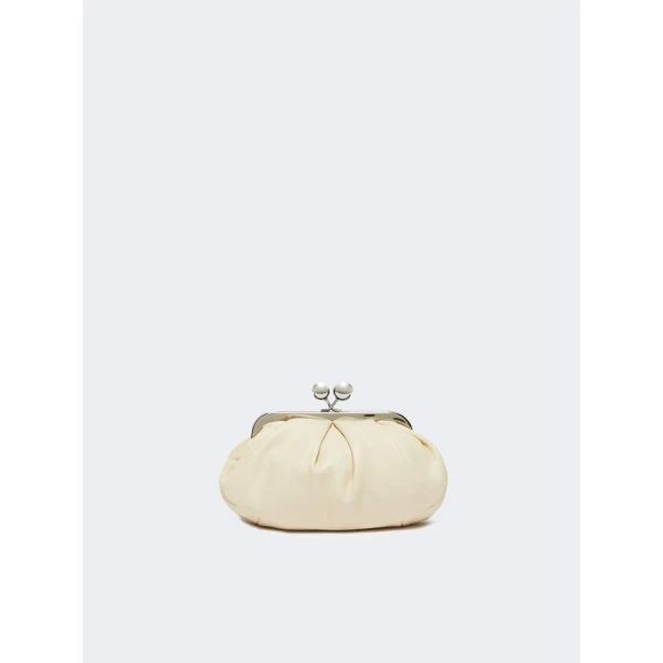Max Mara Prati Small Sheepskin Pasticcino Bag in Ivory | Clutch Bags | Coveti