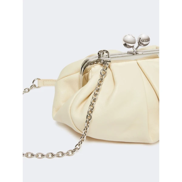 Max Mara Prati Small Sheepskin Pasticcino Bag in Ivory | Clutch Bags | Coveti