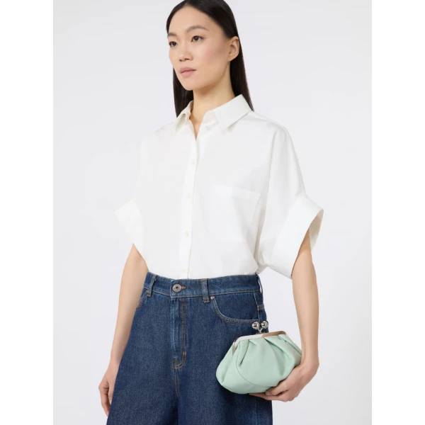 Max Mara Prati Small Sheepskin Pasticcino Bag in Pastel Green | Clutch Bags | Coveti
