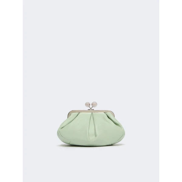 Max Mara Prati Small Sheepskin Pasticcino Bag in Pastel Green | Clutch Bags | Coveti