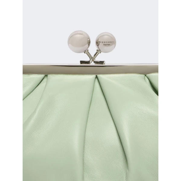 Max Mara Prati Small Sheepskin Pasticcino Bag in Pastel Green | Clutch Bags | Coveti