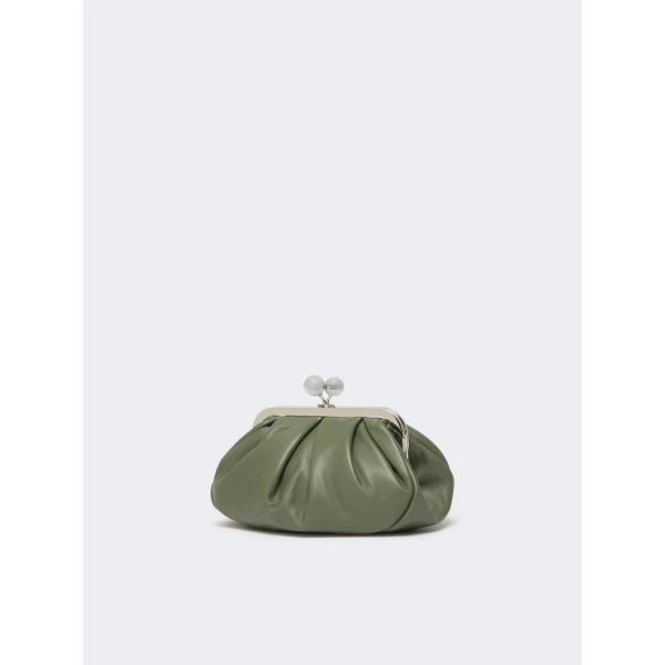 Max Mara Prati Small Sheepskin Pasticcino Bag in Sage Green | Clutch Bags | Coveti