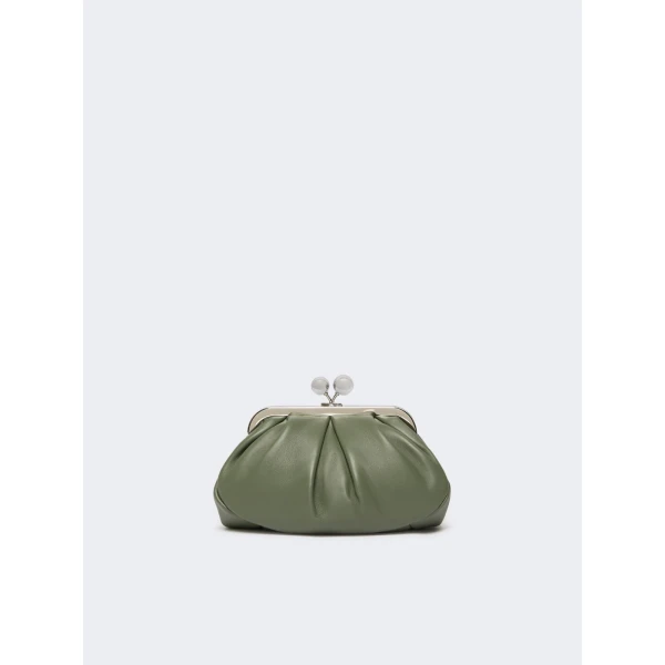 Max Mara Prati Small Sheepskin Pasticcino Bag in Sage Green | Clutch Bags | Coveti