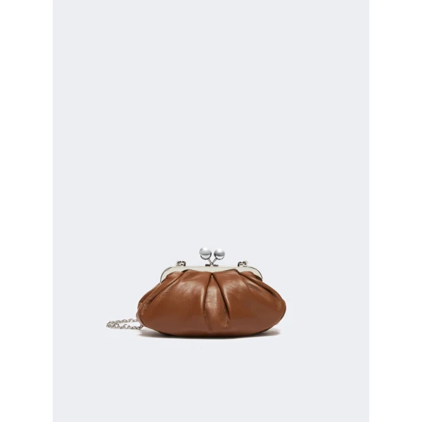 Max Mara Prati Small Sheepskin Pasticcino Bag in Tobacco | Clutch Bags | Coveti