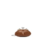 Max Mara Prati Small Sheepskin Pasticcino Bag in Tobacco | Clutch Bags | Coveti
