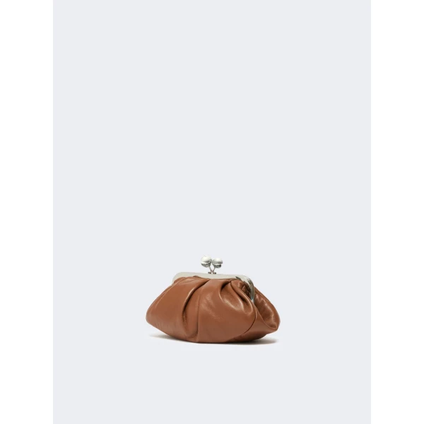 Max Mara Prati Small Sheepskin Pasticcino Bag in Tobacco | Clutch Bags | Coveti