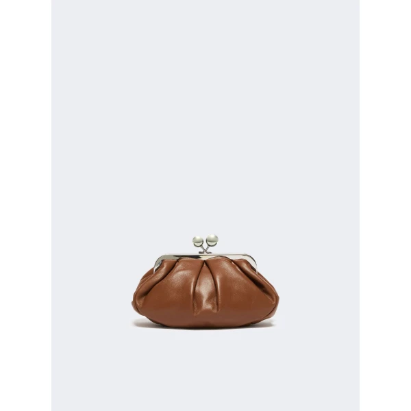 Max Mara Prati Small Sheepskin Pasticcino Bag in Tobacco | Clutch Bags | Coveti