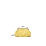 Max Mara Prati Small Sheepskin Pasticcino Bag in Yellow | Clutch Bags | Coveti