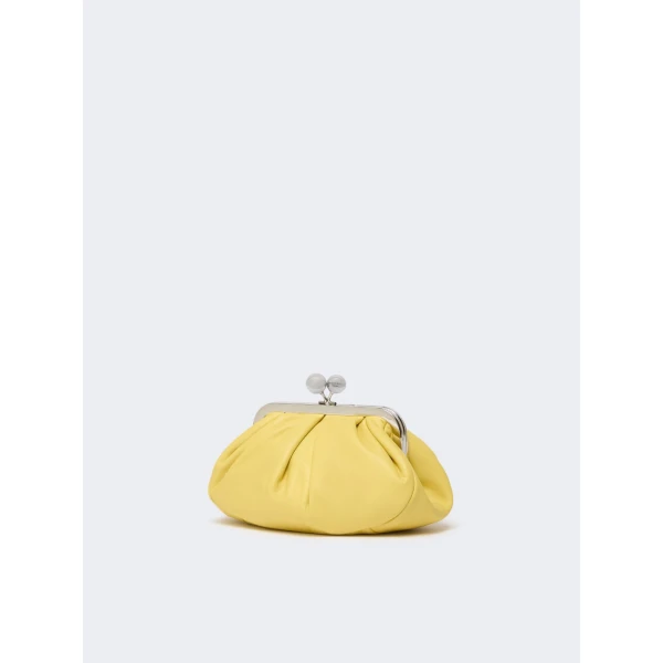 Max Mara Prati Small Sheepskin Pasticcino Bag in Yellow | Clutch Bags | Coveti