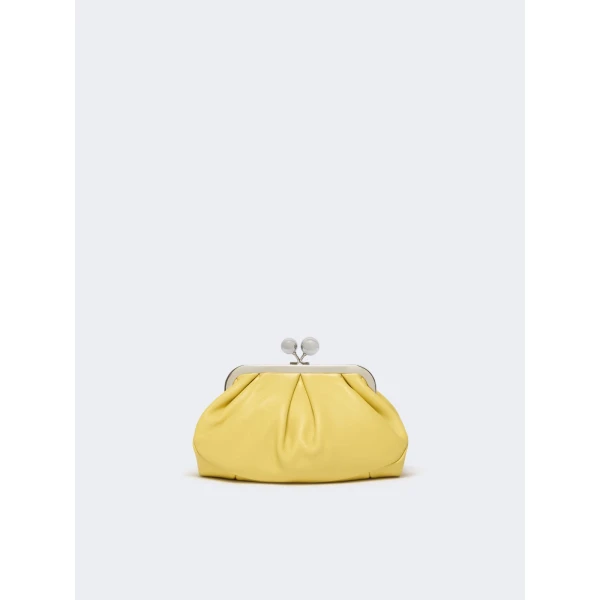 Max Mara Prati Small Sheepskin Pasticcino Bag in Yellow | Clutch Bags | Coveti