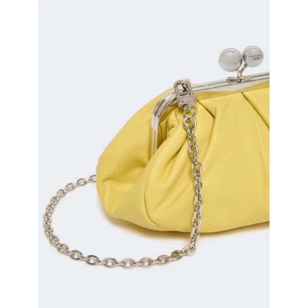 Max Mara Prati Small Sheepskin Pasticcino Bag in Yellow | Clutch Bags | Coveti