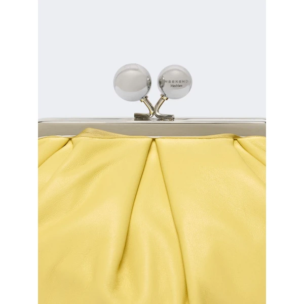 Max Mara Prati Small Sheepskin Pasticcino Bag in Yellow | Clutch Bags | Coveti