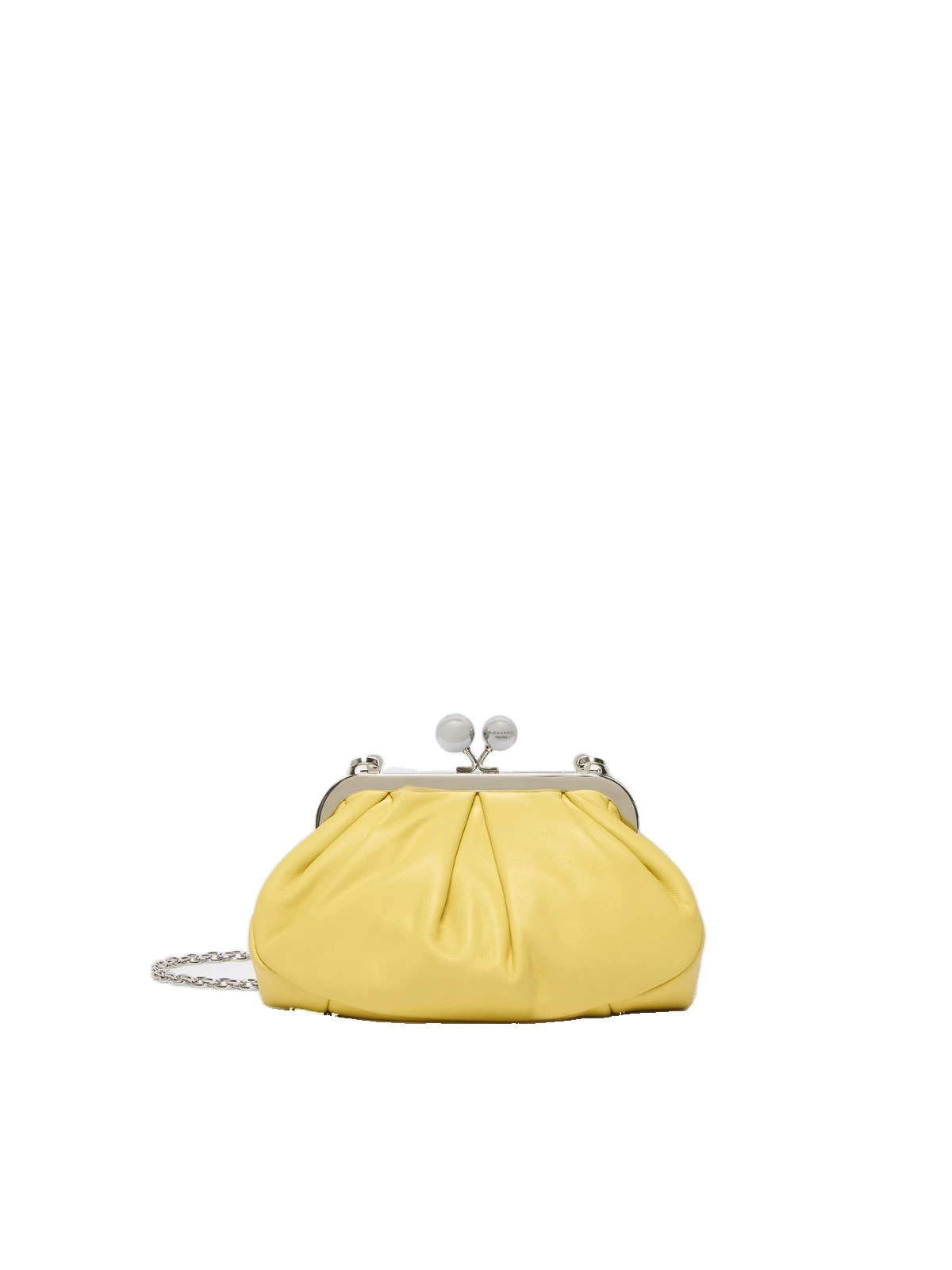 Max Mara Prati Small Sheepskin Pasticcino Bag in Yellow Max Mara Prati Small Sheepskin Pasticcino Bag in Yellow | Clutch Bags | Coveti