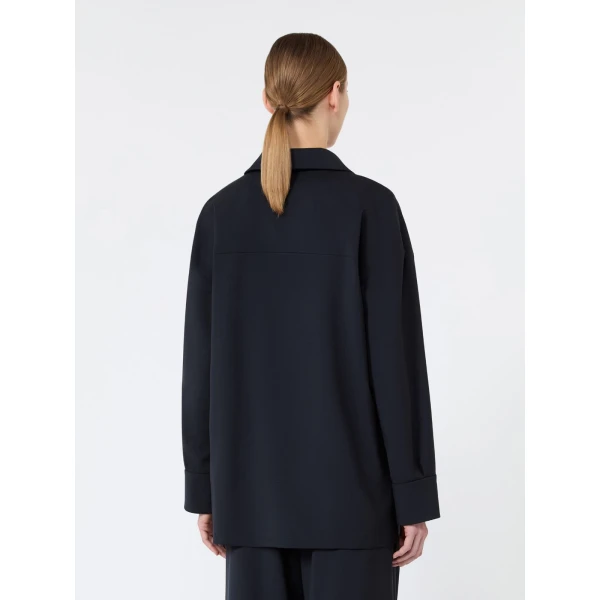 Max Mara Premier Pure Wool Cloth Blouse in Ultramarine | Blouse | Coveti