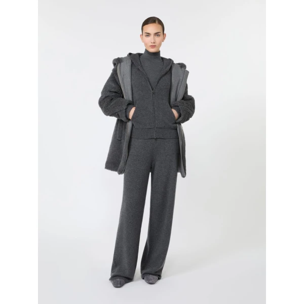 Max Mara Primo Slim Cashmere Hooded Sweater in Dark Grey | Sweaters | Coveti