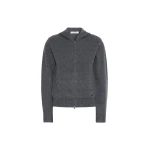 Max Mara Primo Slim Cashmere Hooded Sweater in Dark Grey | Sweaters | Coveti