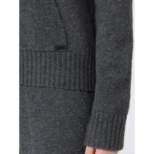 Max Mara Primo Slim Cashmere Hooded Sweater in Dark Grey | Sweaters | Coveti