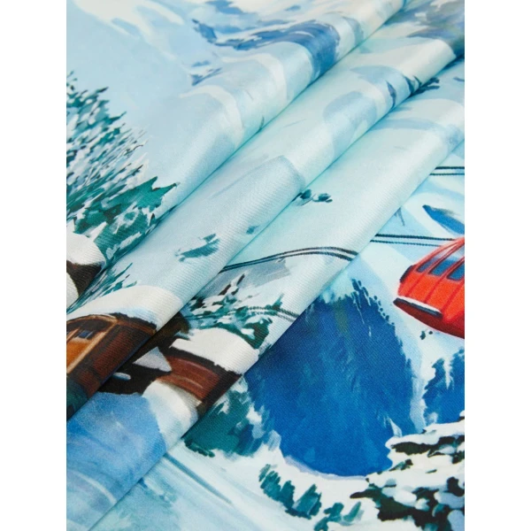 Max Mara Printed Silk Oversized Scarf in Light Blue | Scarves | Coveti