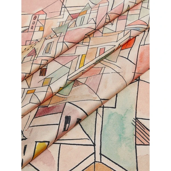 Max Mara Printed Silk Oversized Scarf in Sand | Scarves | Coveti