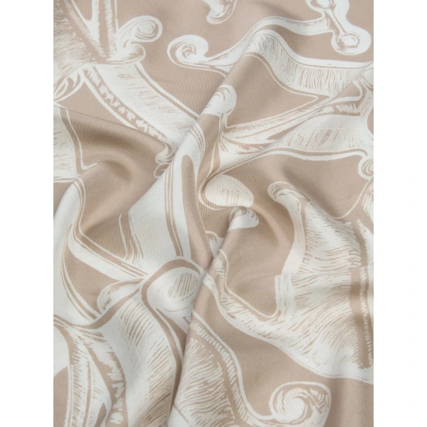 Max Mara Printed Silk Twill Oversized Scarf in Sand | Scarves | Coveti
