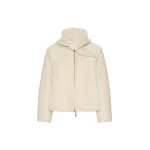 Max Mara Prisma Reversible Short Nappa Sheepskin Coat in Ivory | Leather Coats | Coveti