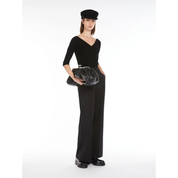 Max Mara Provino Large Nappa Pasticcino Bag in Black | Clutch Bags | Coveti