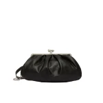 Max Mara Provino Large Nappa Pasticcino Bag in Black | Clutch Bags | Coveti