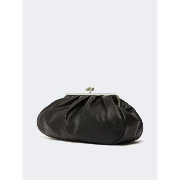 Max Mara Provino Large Nappa Pasticcino Bag in Black | Clutch Bags | Coveti