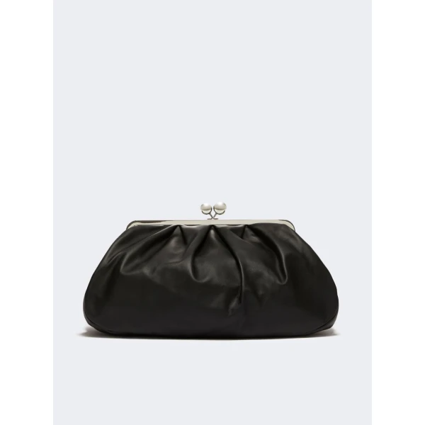 Max Mara Provino Large Nappa Pasticcino Bag in Black | Clutch Bags | Coveti