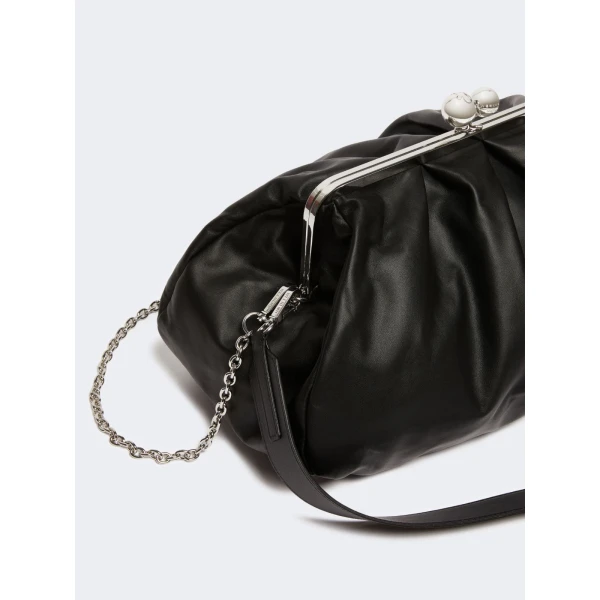 Max Mara Provino Large Nappa Pasticcino Bag in Black | Clutch Bags | Coveti