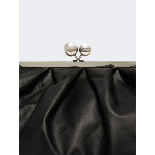 Max Mara Provino Large Nappa Pasticcino Bag in Black | Clutch Bags | Coveti