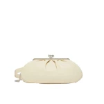 Max Mara Provino Large Nappa Pasticcino Bag in Ivory | Clutch Bags | Coveti