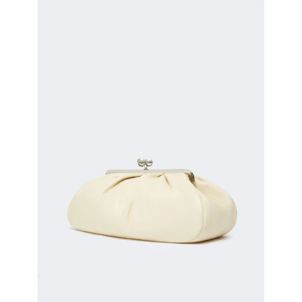 Max Mara Provino Large Nappa Pasticcino Bag in Ivory | Clutch Bags | Coveti