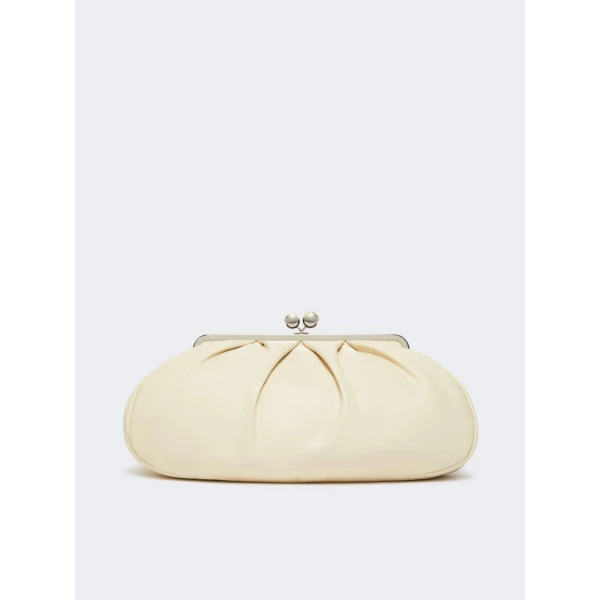 Max Mara Provino Large Nappa Pasticcino Bag in Ivory | Clutch Bags | Coveti