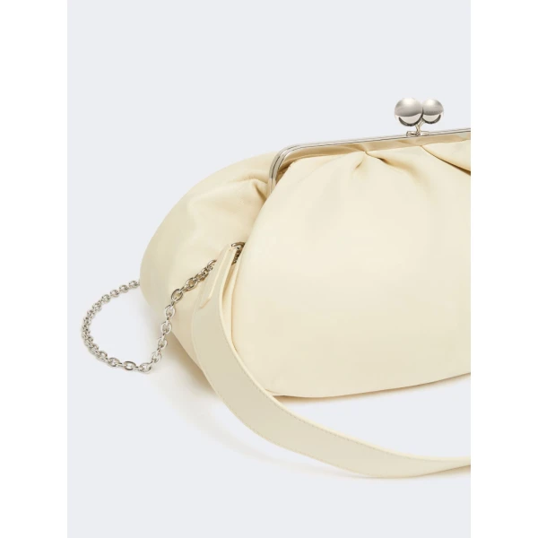 Max Mara Provino Large Nappa Pasticcino Bag in Ivory | Clutch Bags | Coveti
