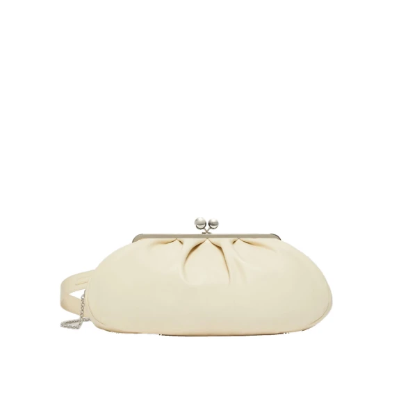 Max Mara Provino Large Nappa Pasticcino Bag in Ivory | Clutch Bags | Coveti