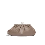 Max Mara Provino Large Nappa Pasticcino Bag in Mud | Clutch Bags | Coveti