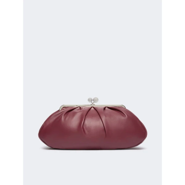 Max Mara Provino Large Nappa Pasticcino Bag in Ruby | Clutch Bags | Coveti