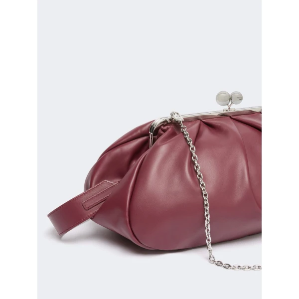 Max Mara Provino Large Nappa Pasticcino Bag in Ruby | Clutch Bags | Coveti