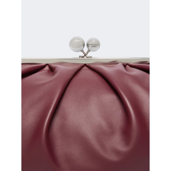 Max Mara Provino Large Nappa Pasticcino Bag in Ruby | Clutch Bags | Coveti