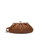 Max Mara Provino Large Nappa Pasticcino Bag in Tobacco | Clutch Bags | Coveti