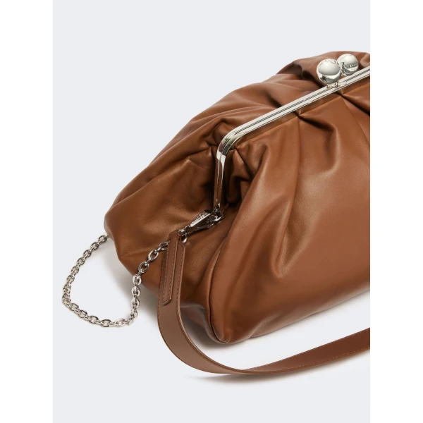 Max Mara Provino Large Nappa Pasticcino Bag in Tobacco | Clutch Bags | Coveti