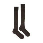 Max Mara Pulcino Ribbed Silk Socks in Dark Grey | Accessories | Coveti