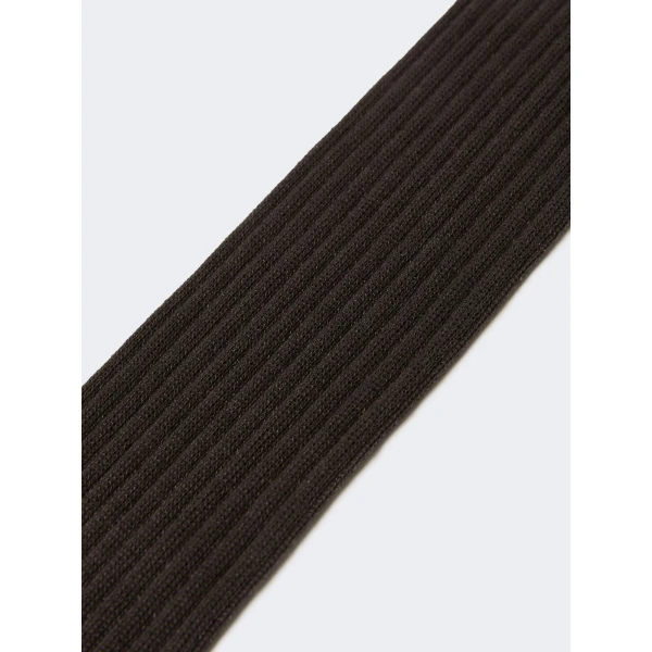 Max Mara Pulcino Ribbed Silk Socks in Dark Grey | Accessories | Coveti