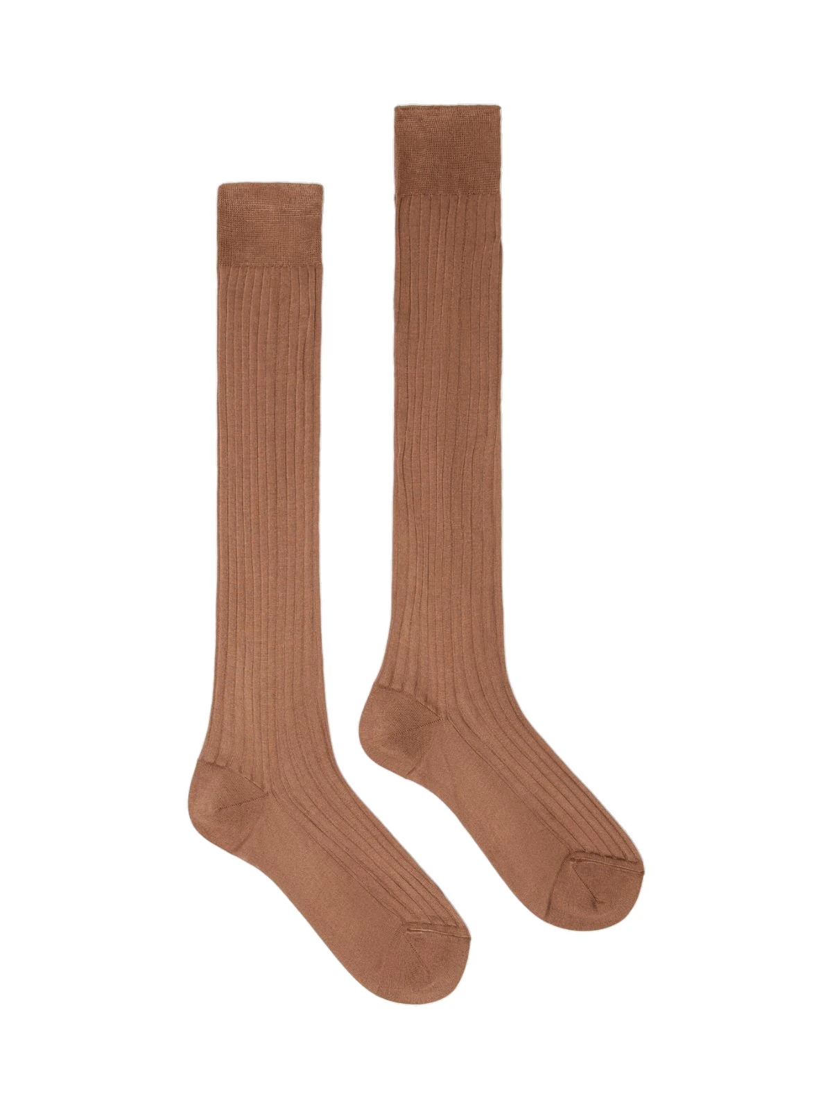Max Mara Pulcino Ribbed Silk Socks in Tobacco Max Mara Pulcino Ribbed Silk Socks in Tobacco | Accessories | Coveti