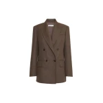 Max Mara Pulvino Wool Batavia Olimpia Jacket in Mud | Blazers | Coveti