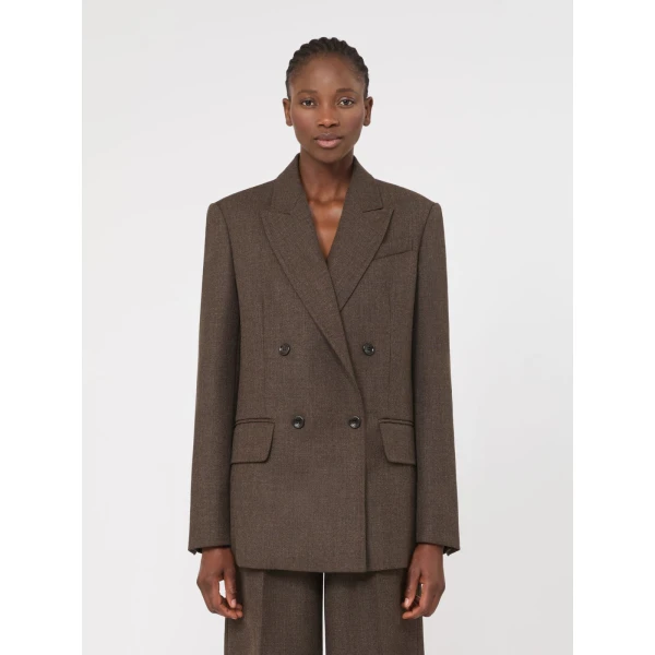 Max Mara Pulvino Wool Batavia Olimpia Jacket in Mud | Blazers | Coveti