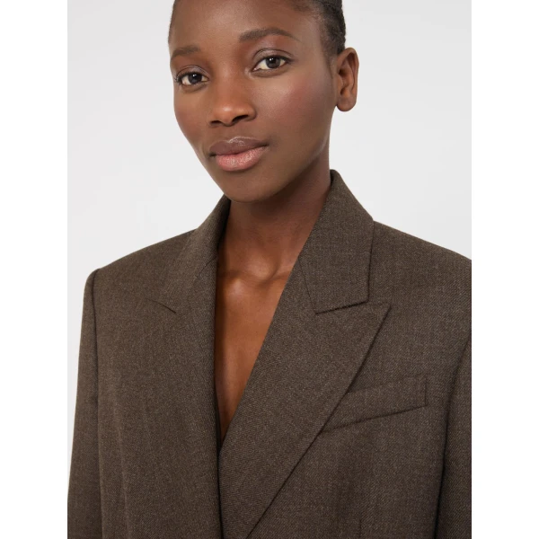 Max Mara Pulvino Wool Batavia Olimpia Jacket in Mud | Blazers | Coveti