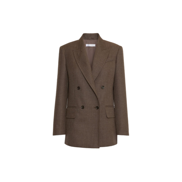 Max Mara Pulvino Wool Batavia Olimpia Jacket in Mud | Blazers | Coveti